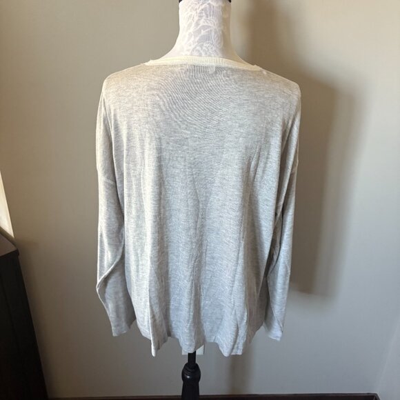 Mersea Womens Sweater Gray Cashmere Blend Long Sleeve Crewneck One Size